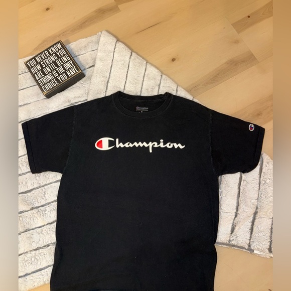 Champion Other - Champion Black Tee with Iconic Logo